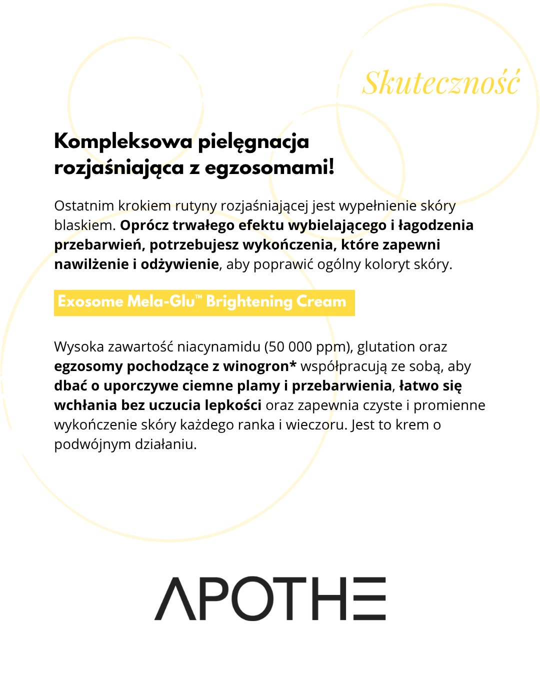 Apothe - Exosome Mela-Glu Brightening Cream - Krem do Twarzy – 50 ml